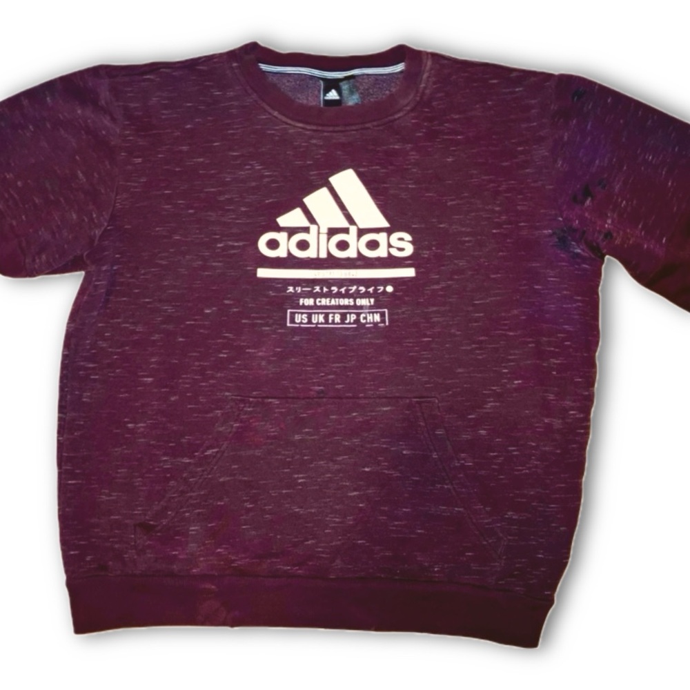 Women’s Burgundy Adidas Crew Neck Sweatshirt. Size small.